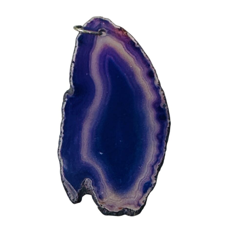 Vintage Purple Agate Geode Slice Pendant